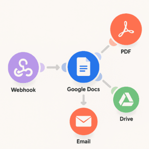 Formularz briefu → Google Docs → PDF + Email
